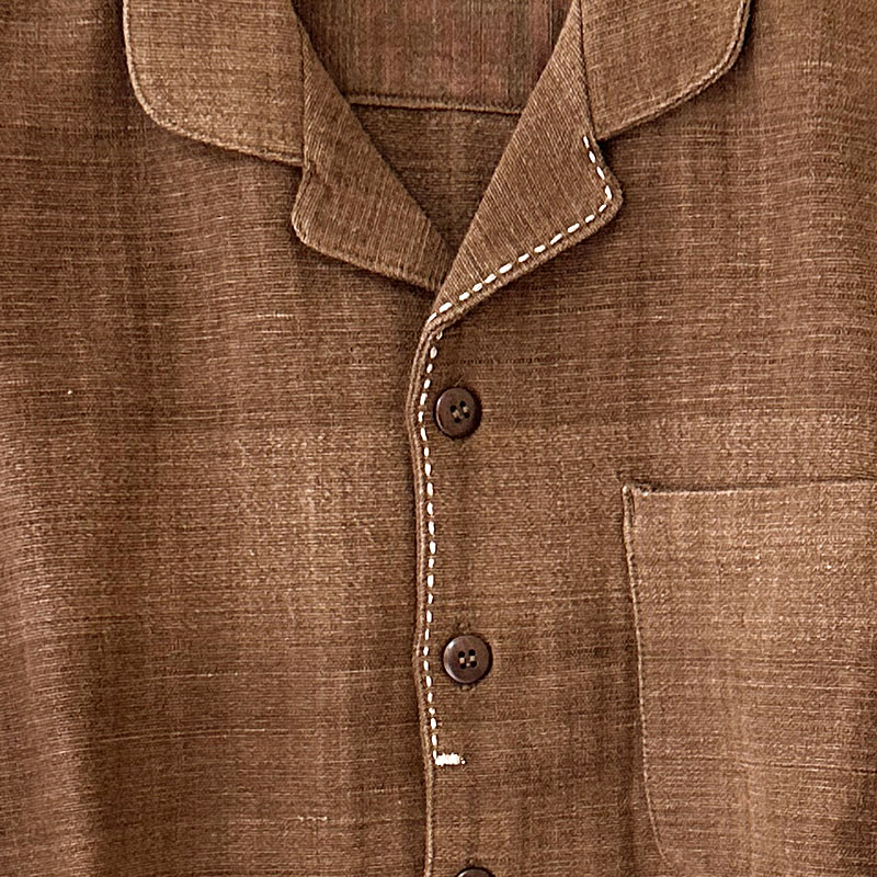 ティグルブロカンテ マグアHandwoven Cotton 3PKT Foremanシャツ unisex Brown