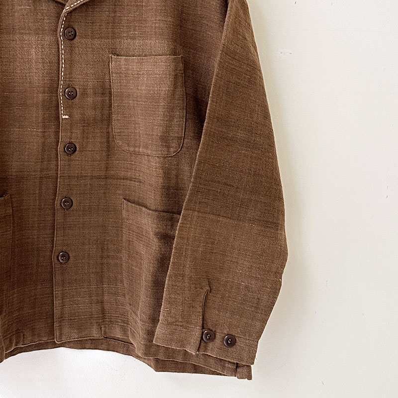 ティグルブロカンテ マグアHandwoven Cotton 3PKT Foremanシャツ unisex Brown