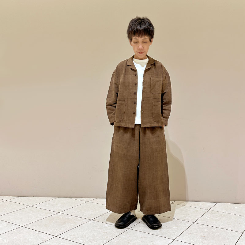 ティグルブロカンテ マグアHandwoven Cotton 3PKT Foremanシャツ unisex Brown