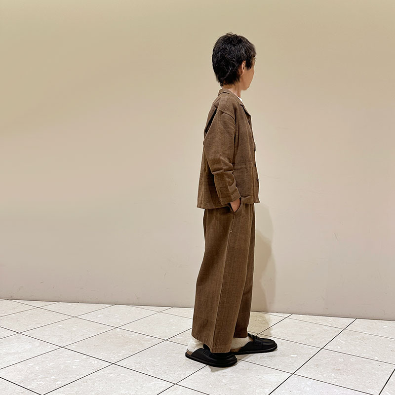 ティグルブロカンテ マグアHandwoven Cotton 3PKT Foremanシャツ unisex Brown