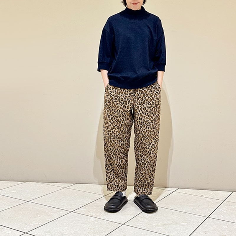 TIGRE BROCANTE レオパードタゴサクロングパンツ TIGRE BROCANTE】 コットンナイロンレオパードタゴサクロング