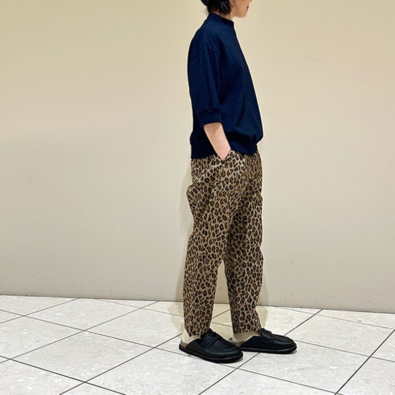 ティグルブロカンテ コットンナイロン レオパード タゴサクロングパンツ unisex