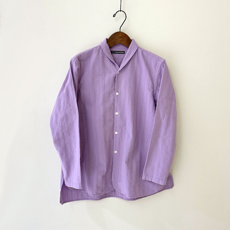 ティグルブロカンテ コットンレース ショールカラーロングシャツ unisex