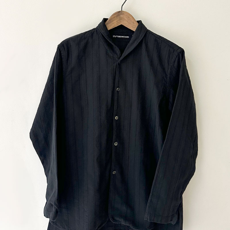 ティグルブロカンテ コットンレース ショールカラーロングシャツ unisex