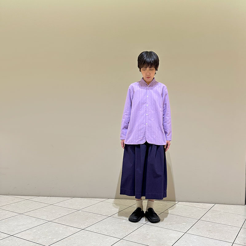 ティグルブロカンテ コットンレース ショールカラーロングシャツ unisex