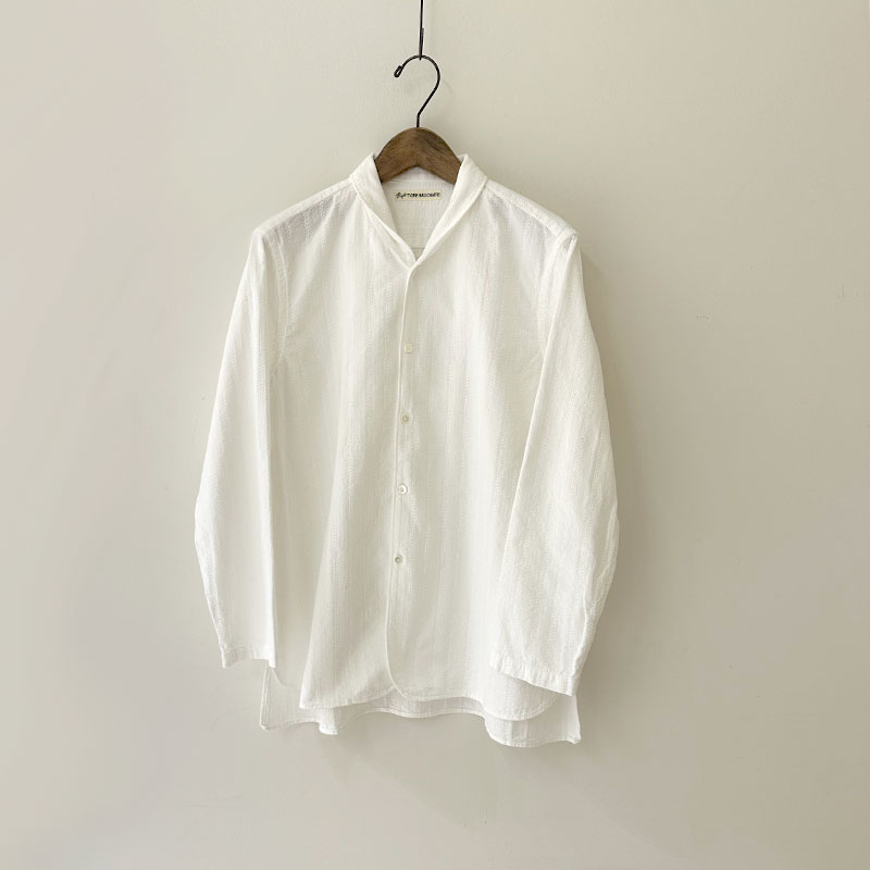 ティグルブロカンテ コットンレース ショールカラーロングシャツ unisex