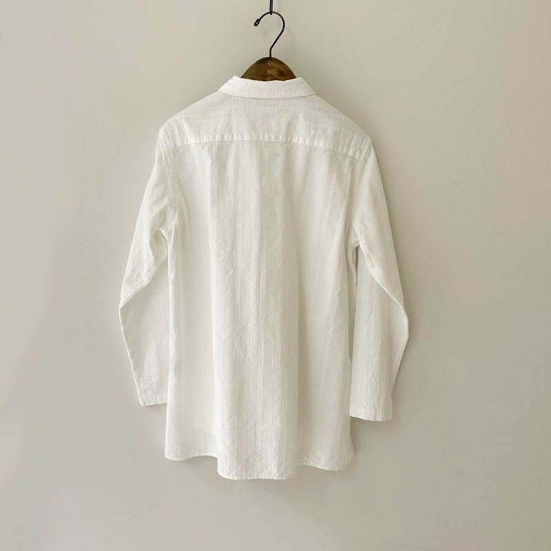 ティグルブロカンテ コットンレース ショールカラーロングシャツ unisex