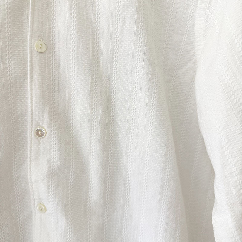 ティグルブロカンテ コットンレース ショールカラーロングシャツ unisex