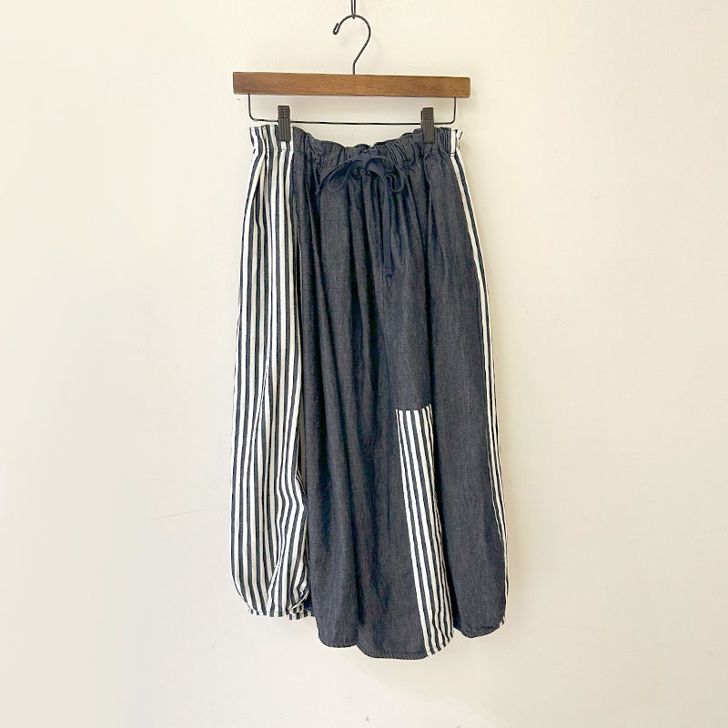 ティグルブロカンテ ６オンスデニム×インディゴヒッコリー バレル ロングスカート