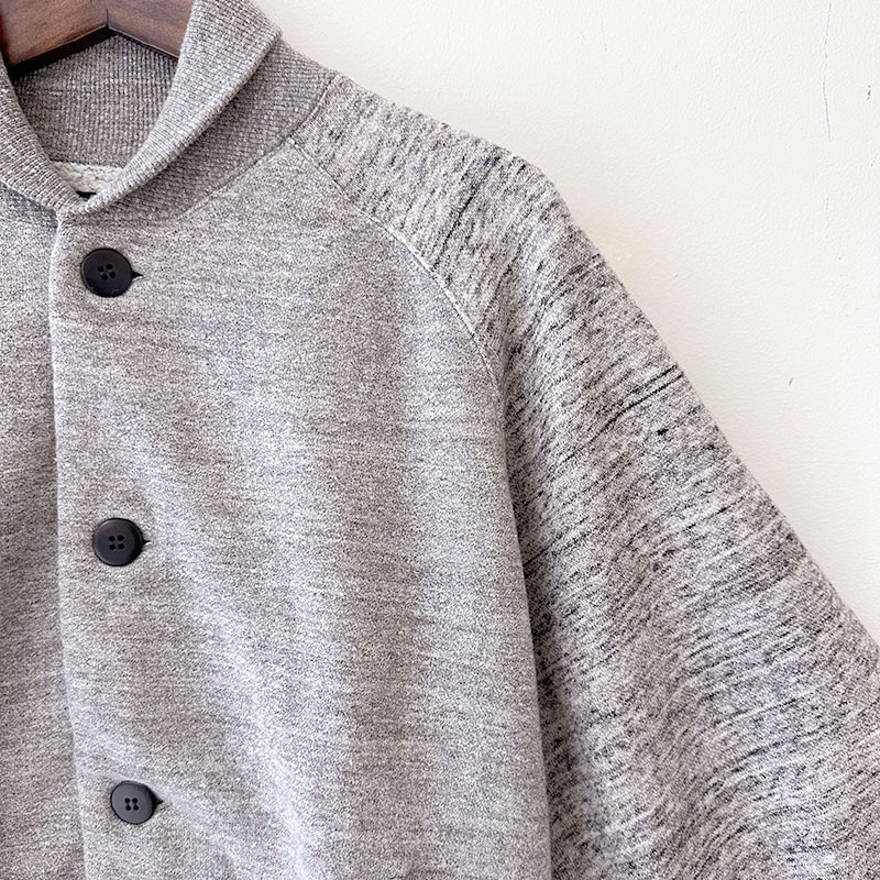 ティグルブロカンテ vintage杢グレー裏毛 ベースボールジャケット unisex