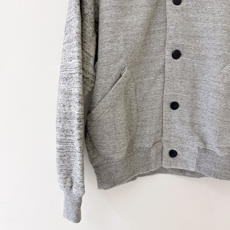 ティグルブロカンテ vintage杢グレー裏毛 ベースボールジャケット unisex