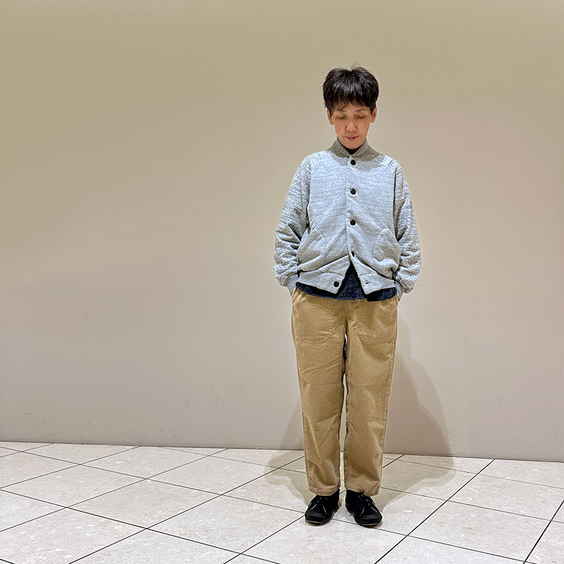 ティグルブロカンテ vintage杢グレー裏毛 ベースボールジャケット unisex