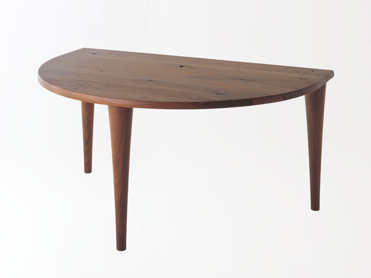 飛騨産業半円形テーブル【森のことば walnut】モリノコトバ SW390WP～パパネッツ便・ヤマトHC便～