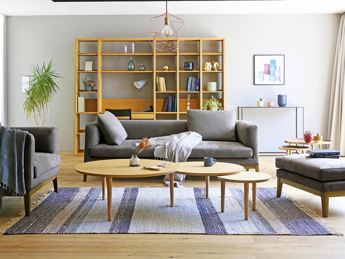 高野木工　リビングテーブル　丸テーブル　バルーンテーブル BALLOON LIVING TABLE 90-3枚 伸長式