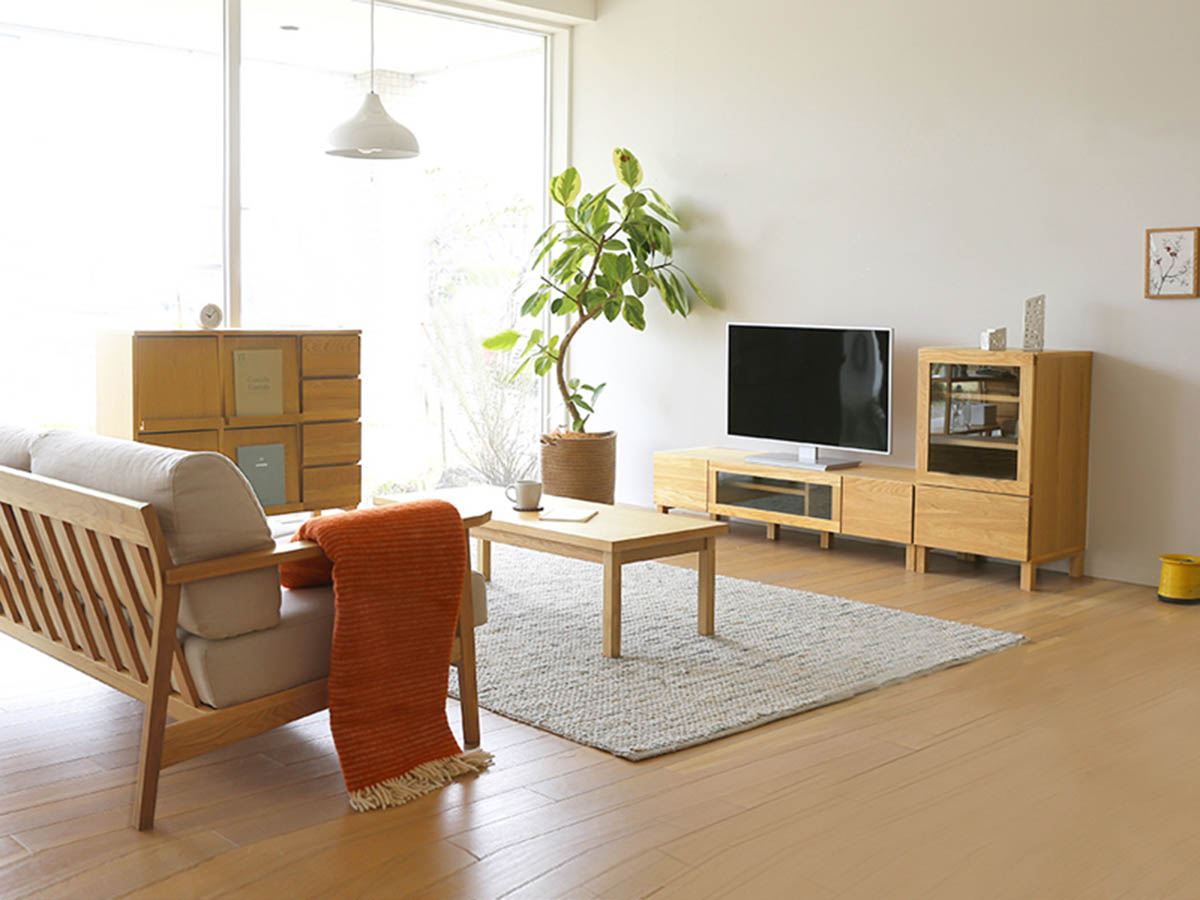 高野木工 TVボード ホワイトオーク 幅1200/1420/1640/1800/2000 【LECCE】 レッチェ~パパネッツ便~