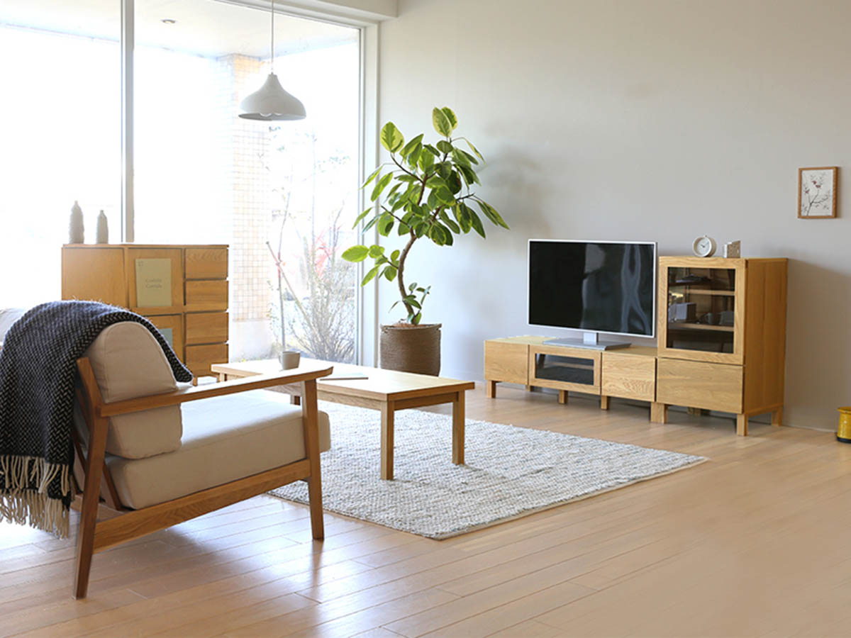 高野木工 TVボード ホワイトオーク 幅1200/1420/1640/1800/2000 【LECCE】 レッチェ~パパネッツ便~