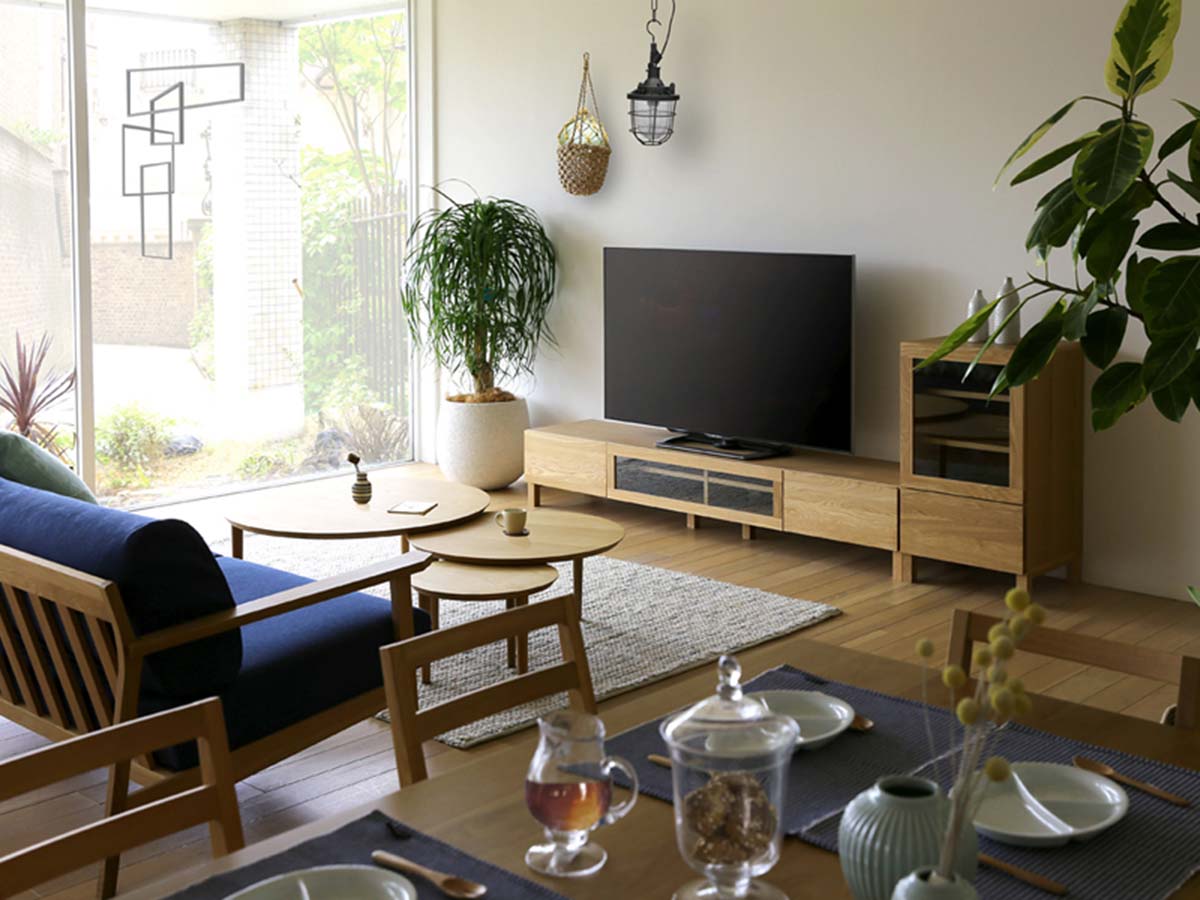 高野木工 TVボード ホワイトオーク 幅1200/1420/1640/1800/2000 【LECCE】 レッチェ~パパネッツ便~