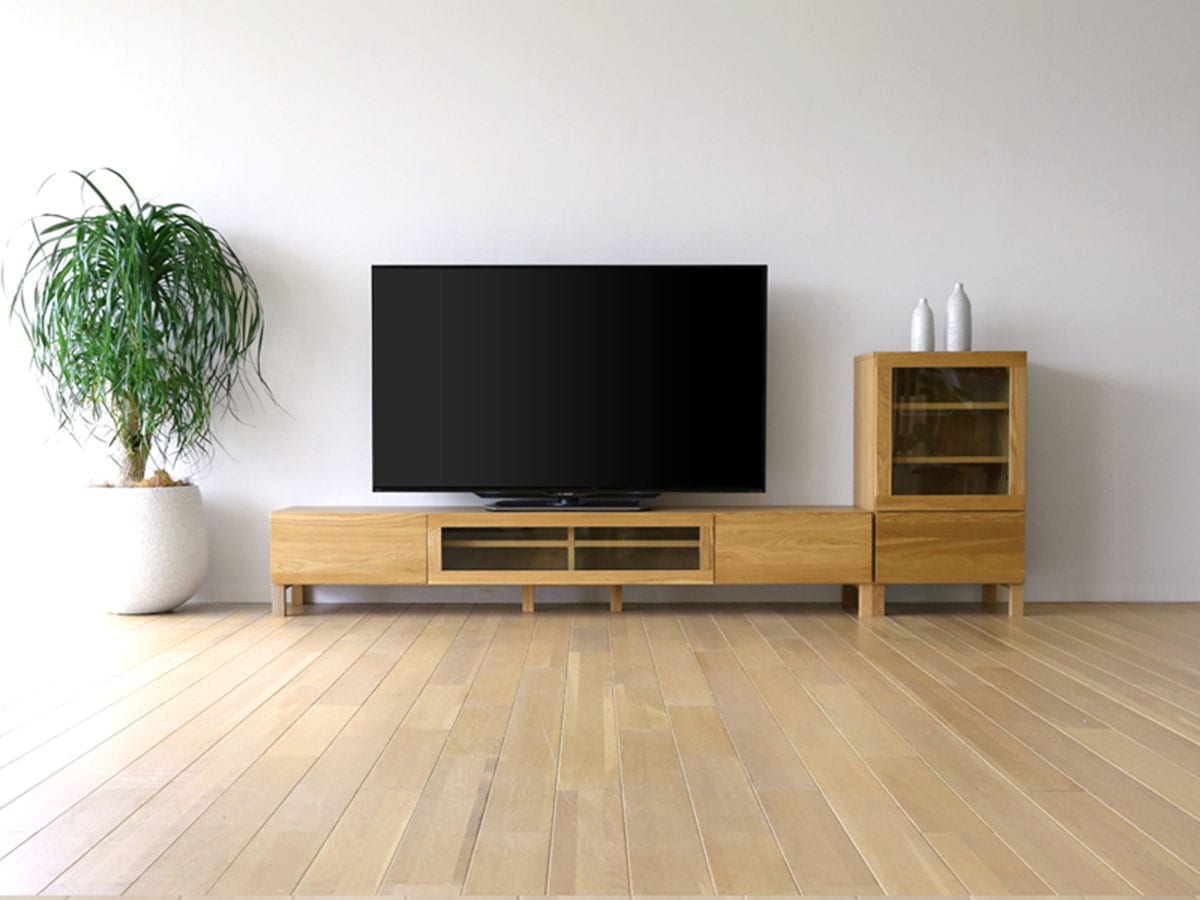 高野木工 TVボード ホワイトオーク 幅1200/1420/1640/1800/2000 【LECCE】 レッチェ~パパネッツ便~