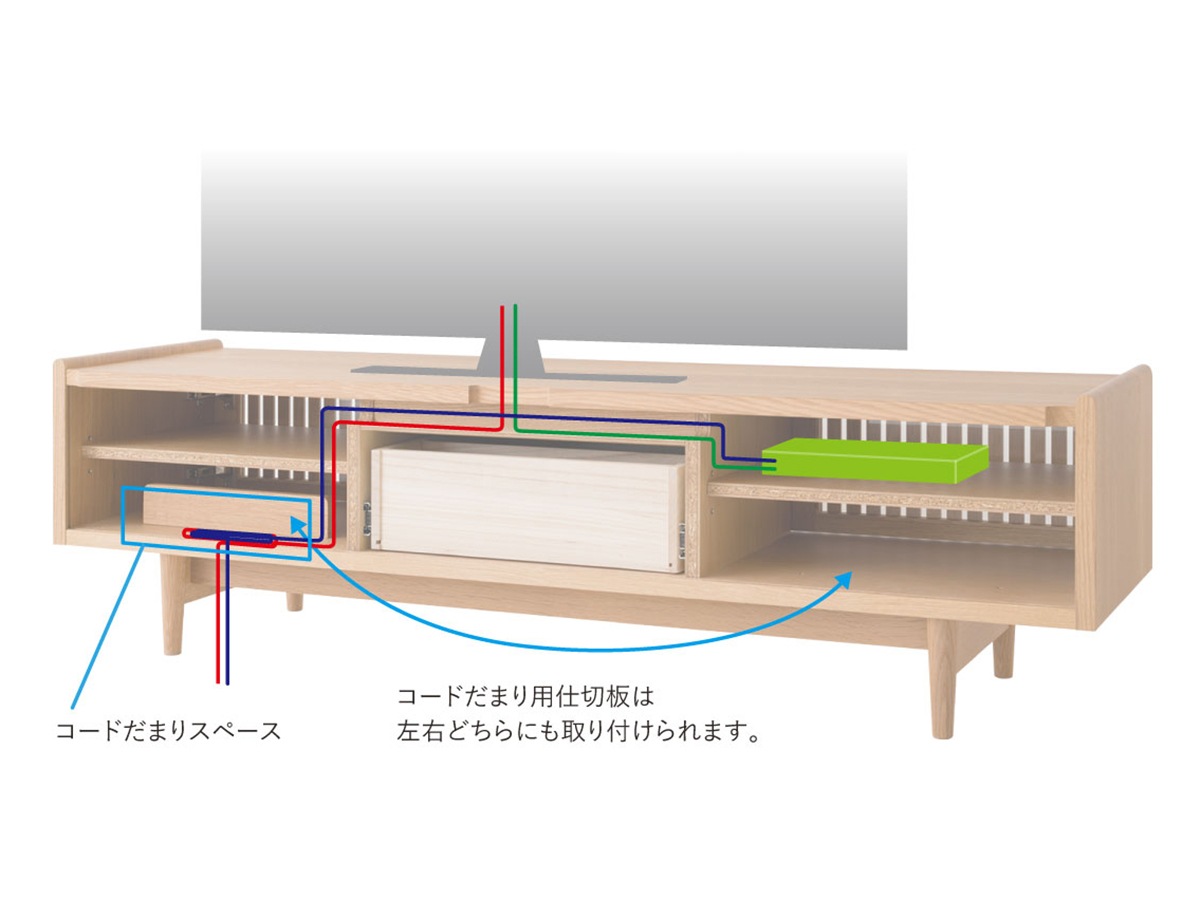 飛騨産業AVキャビネットホワイトオーク 幅1550/1750/2000【VIOLA】ヴィオラ WN552~パパネッツ便・ヤマトHC便~