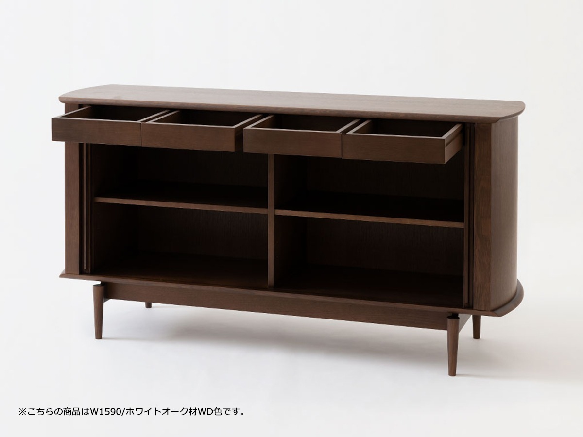 オーク無垢材のおしゃれなローキャビネット｜幅135cm