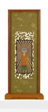 スタンド掛軸【紫檀/抹茶/ミニ】