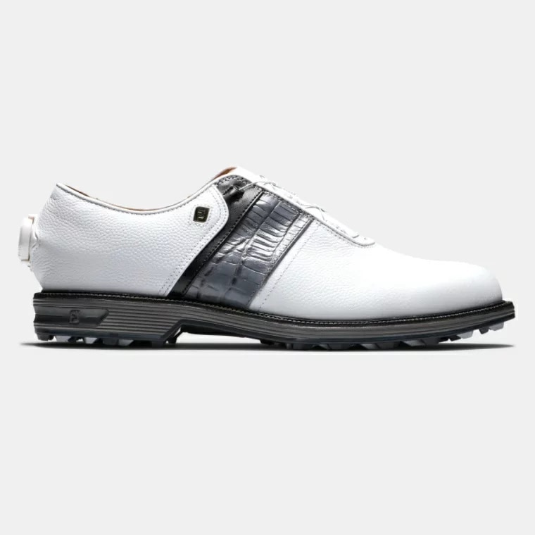 FootJoy Premiere Series - Packard BOA Golf Shoes (White/Grey) եåȥ祤 ѥå ܥ  塼