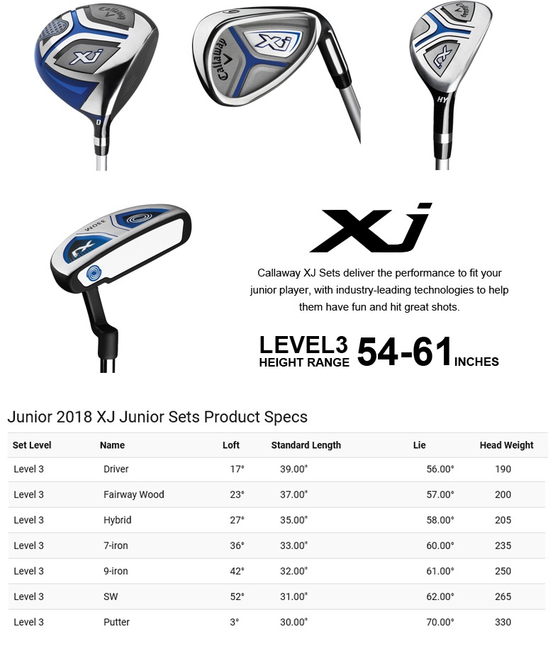 Callaway Juniors Level3 XJ Set  ˥ ٥3 XJ ɥХå å