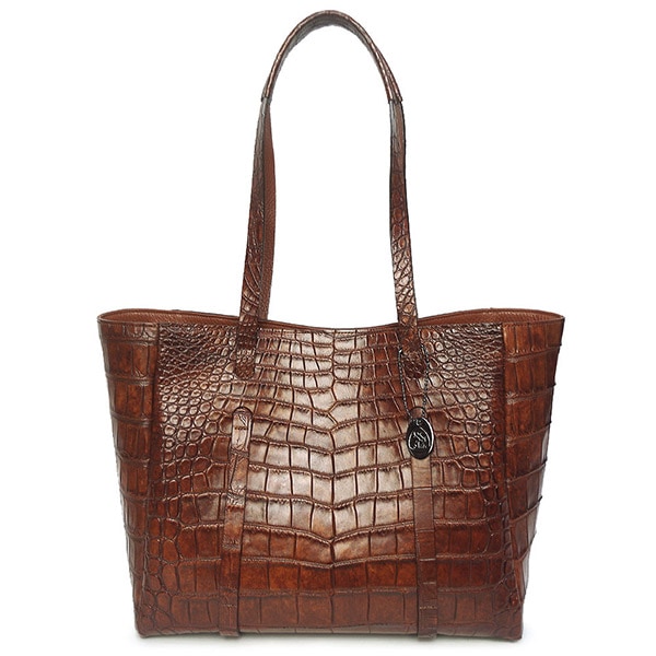 ブラウン クロコダイルレザートートバッグ