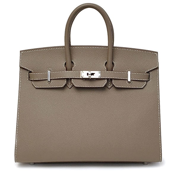 【プレミアム価格】エルメス バーキンセリエ 25cm HERMES エプソン エトゥープ シルバー金具 Z刻印 100125SE