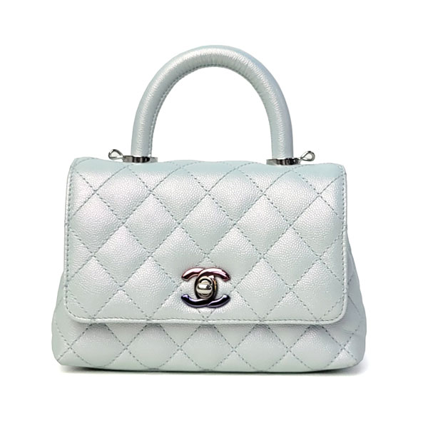 【プレミアム価格】 シャネル バッグ CHANEL ココハンドルXXS AS2215 ブルーメタリック