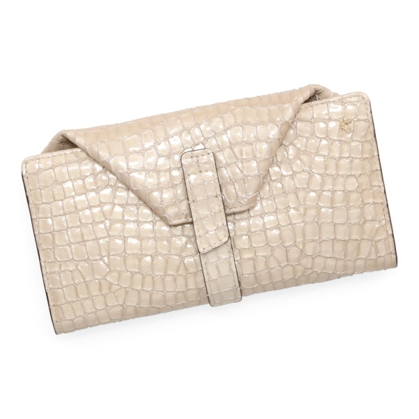 ペレボルサ 財布 レディース PELLE BORSA レインボークロコ 6101 GG グレージュ