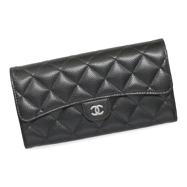 【プレミアム価格】 シャネル 財布 レディース CHANEL  クラシック AP0241 Y01588 C3906 ブラック シルバー金具