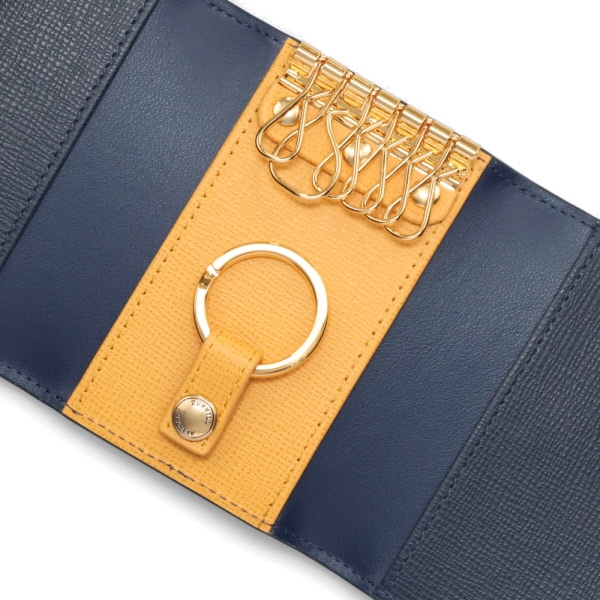 ダンヒル キーケース ベルグレイブ L2T750N ネイビー+イエロー ダンヒル キーケース メンズ DUNHILL ベルグレイブ L2T750N