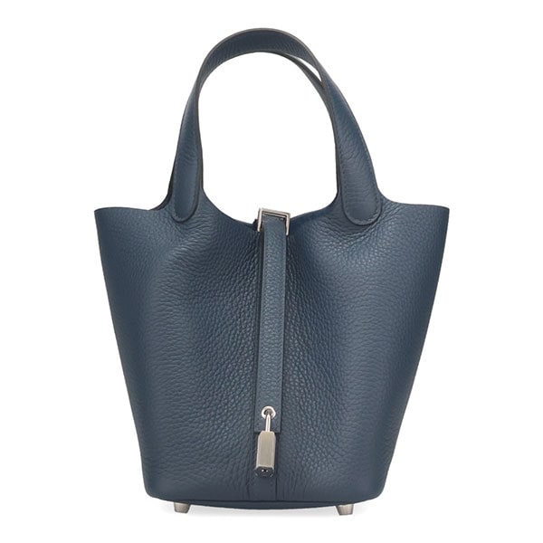 【プレミアム価格】 エルメス ピコタン ロック PM 18cm HERMES トリヨンクレマンス ブルードプリュス シルバー金具 056289