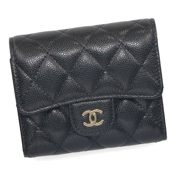 【プレミアム価格】 シャネル 財布 レディース CHANEL クラシック スモール フラップウォレット AP0229 B10583 C3906 ブラック ゴールド金具