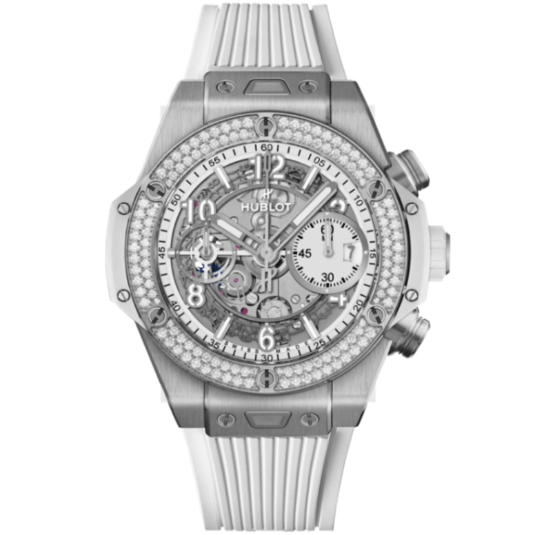 ウブロ HUBLOT ビッグ・バン ウニコ チタニウム ホワイト ダイヤモンド　441.NE.2011.RW.1104　42ｍｍ