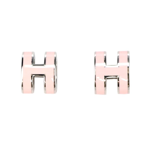 【プレミアム価格】 エルメス ポップアッシュ ミニ ピアス HERMES ローズドラジェ シルバー 608002