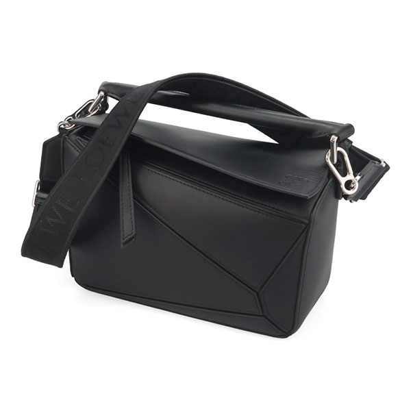 LOEWE パズルバッグ　ブラック　スモール ☆Loewe☆パズルバッグ スモール（サテンカーフ） (LOEWE