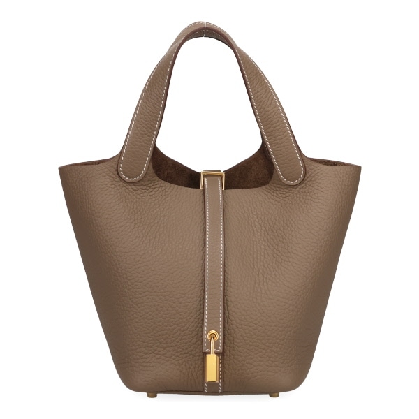 【プレミアム価格】 エルメス ピコタン PM 18cm HERMES トリヨンクレマンス エトゥープ ゴールド金具 056289