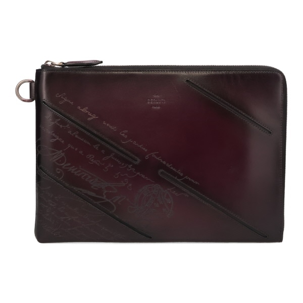 【プレミアム価格】 ベルルッティ バッグ メンズ BERLUTI ニノGM スクリットレザークラッチ グレープ 261050