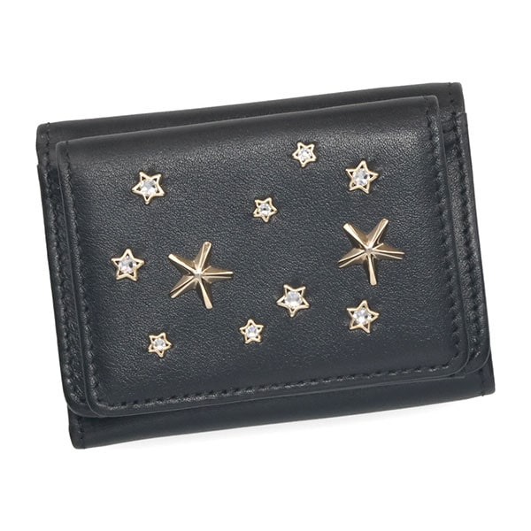 ジミーチュウ 財布 レディース JIMMY CHOO クリスタルスタースタッズ付き NEMO CZN ブラック