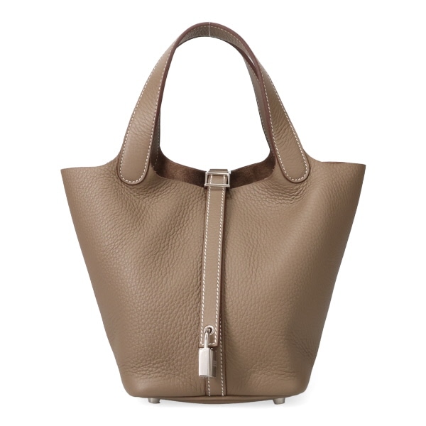 【プレミアム価格】 エルメス ピコタン PM 18cm HERMES トリヨンクレマンス エトゥープ シルバー金具 056289