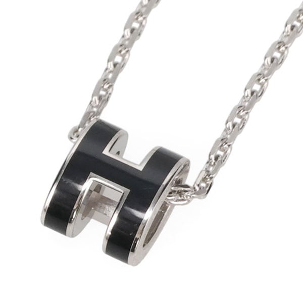 【プレミアム価格】 エルメス ポップアッシュ ネックレスミニ HERMES ブラック シルバー 147992