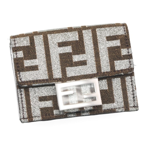 フェンディ 財布 レディース FENDI バゲット マイクロ 8M0395 APKV F1MZS カーキ+シルバー フェンディ 財布 レディース FENDI バゲット マイクロ 8M0395 APKV
