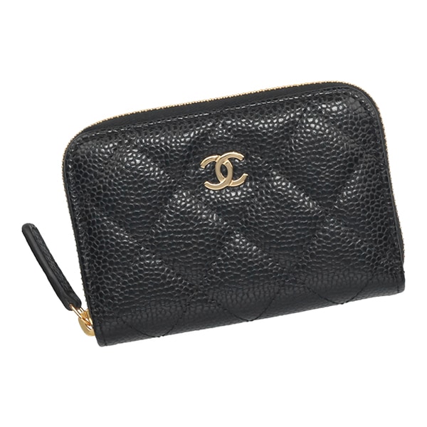 【プレミアム価格】 シャネル 小銭入れ レディース CHANEL クラシック ジップコインパース AP0216 Y01864 C3906 ブラック ゴールド金具