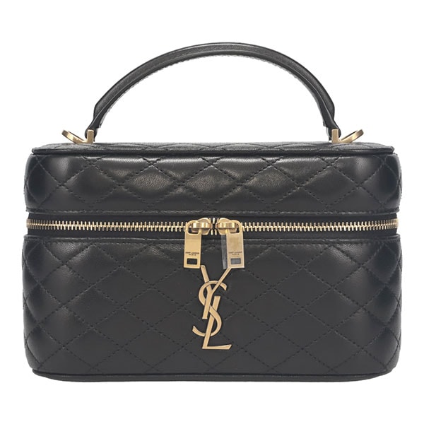 サンローラン バッグ レディース SAINT LAURENT ギャビー バニティバッグ 766731 1EL07 1000 ブラック ゴールド金具 サンローラン バッグ レディース SAINT LAURENT ギャビー バニティ