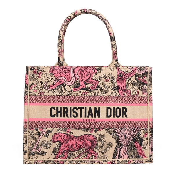 ディオール バッグ レディース DIOR ブックトートバッグ ミディアム ラフィア M1296ZEGO 03I ローズ