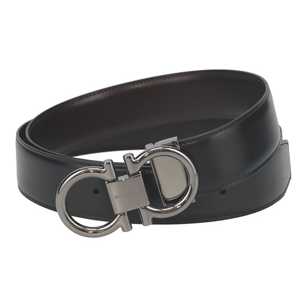 ⭐️美品⭐️フェラガモ ベルト ブラック レザー ガンチーニ ゴールドバックル フェラガモ ベルト メンズ FERRAGAMO ガンチーニ 679938 694531