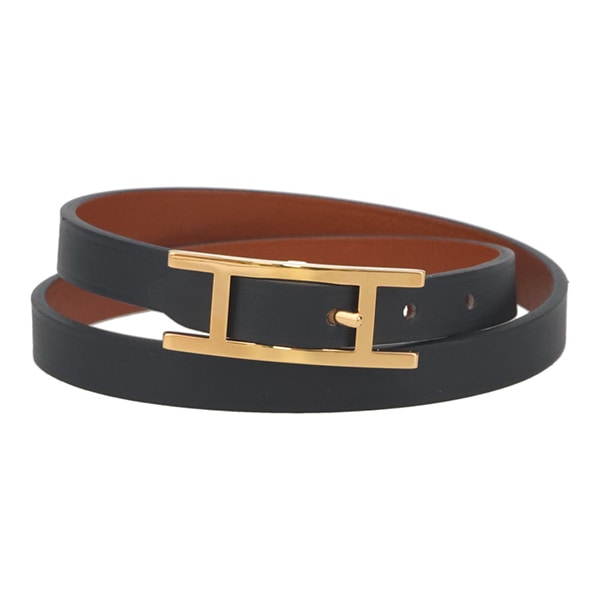 ■極美品■ HERMESビーアピ ドゥブルトゥール レザー ゴールド金具ブラック □極美品□ HERMESビーアピ ドゥブルトゥール レザー ゴールド金具