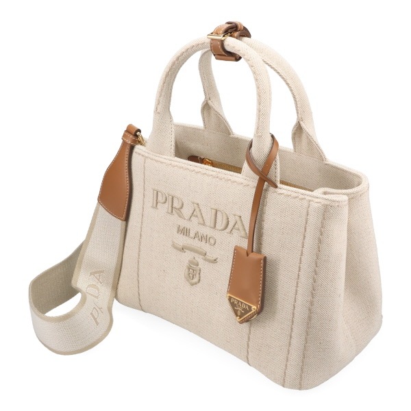 ■PRADA プラダ リネンブレンド ミニハンドバッグ プラダ バッグ レディース PRADA リネンブレンド ミニ